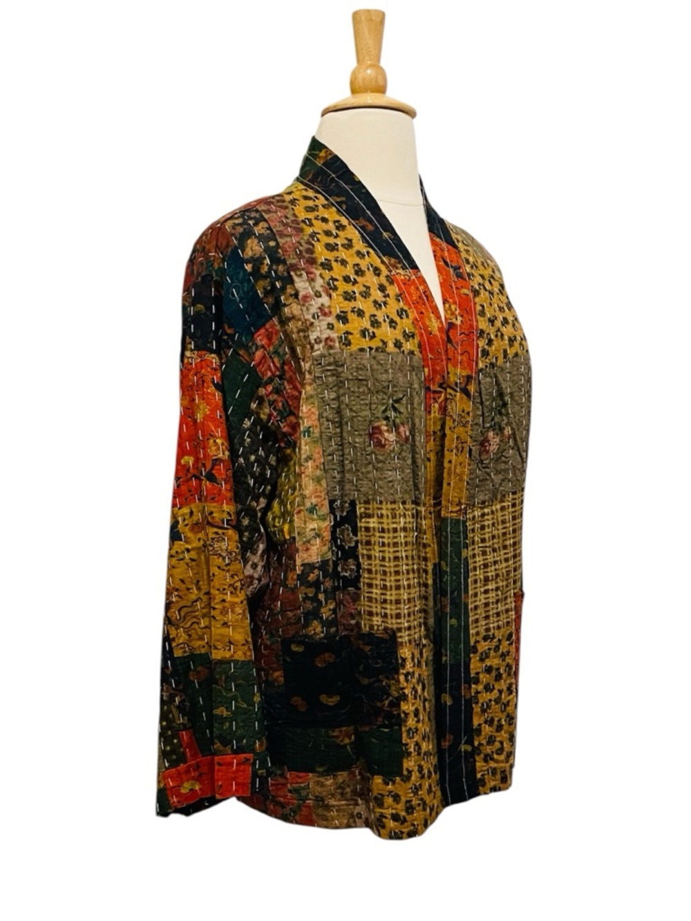 POL Multicolor Kantha Patchwork Jacket L - Picture 2 of 16